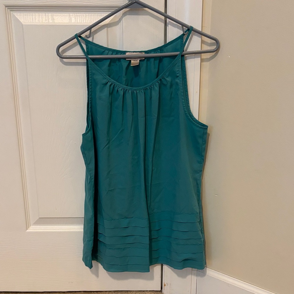 LOFT Teal Sleeveless Blouse